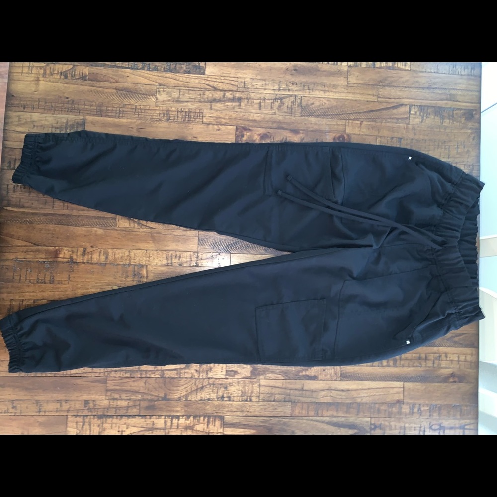 Black scrub joggers